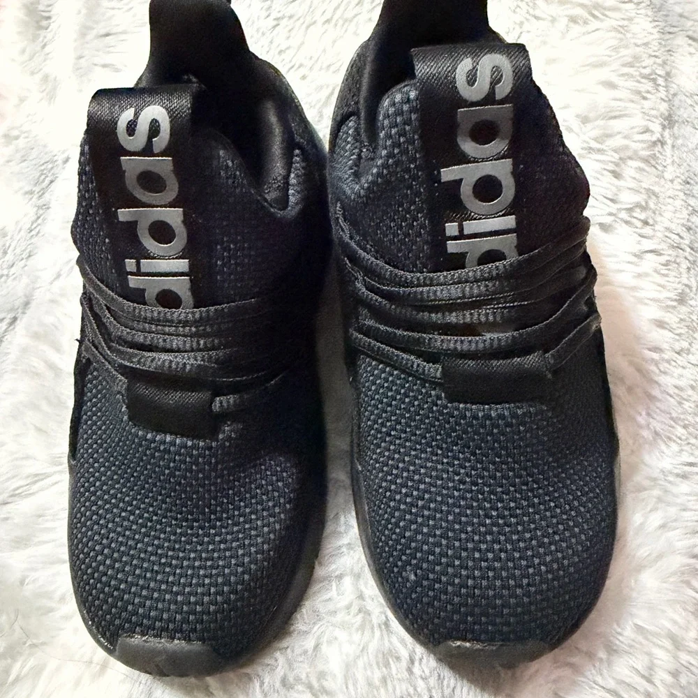 adidas Kids Black Knit Slip-On Sneakers